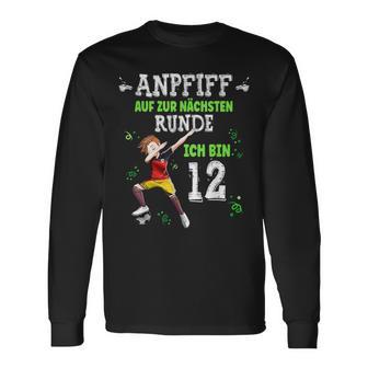 Football Dabbing Boy 12Th Birthday Ich Bin 12 Jahre Langarmshirts - Geschenkecke