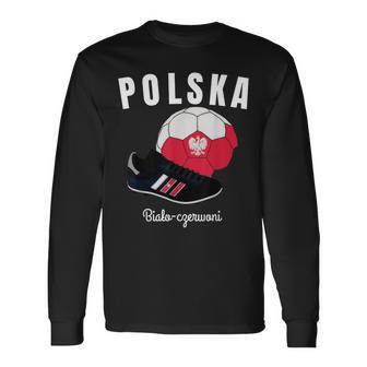 Football Jersey Polska Flag Poland Flags Football Jersey Langarmshirts - Seseable