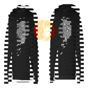 Football Skeleton Halloween Football Player Long Sleeve T-Shirt - Thegiftio
