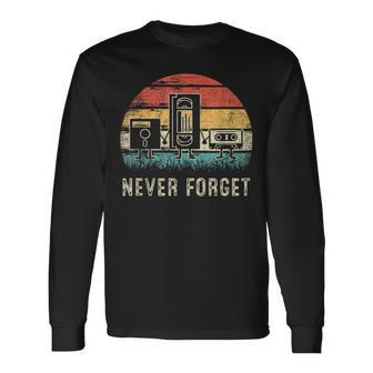 Never Forget Cassette Tape Retro 80S And 90S Langarmshirts - Geschenkecke