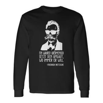 Friedrich Nietzsche Philosophie Deutscher Philosopher Langarmshirts - Geschenkecke