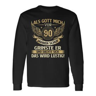 Als Gott Michor 90 Jahren Schuf Birthday Langarmshirts - Geschenkecke