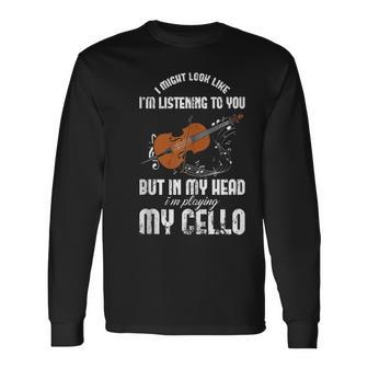 Cellist Classical Musical Instrument Cello Long Sleeve T-Shirt - Monsterry