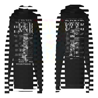 Cowboy Cat Vintage Western Meowdy Partner Cat Dad Long Sleeve T-Shirt - Monsterry