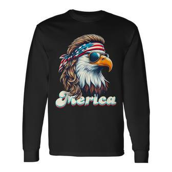 Eagle Mullet 4Th Of July Usa American Flag Merica Long Sleeve T-Shirt - Monsterry UK