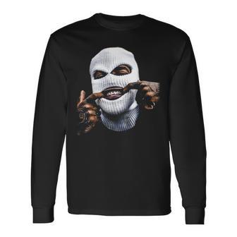 Gangster Gangsta Hip Hop Hiphop Gold Th Hustle Long Sleeve T-Shirt - Monsterry UK