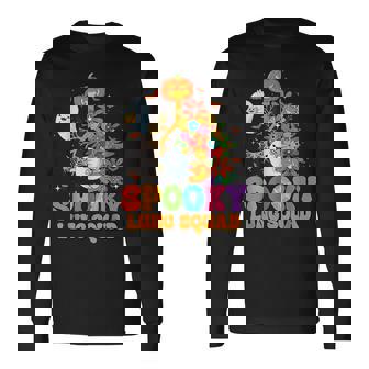 Halloween Spooky Lung Squad Respiratory Therapist Long Sleeve T-Shirt - Monsterry