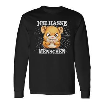 Hamster Meme Based Ich Hasse Menschen Langarmshirts - Geschenkecke