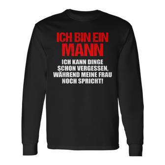 Ich Bin Ein Mann Ich Kann Dinge Schonergessen German Langu Langarmshirts - Geschenkecke