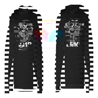 Lemur Lifting Weights Gym Workout Animal Fitness Long Sleeve T-Shirt | Mazezy