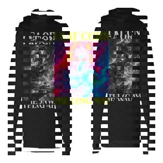 Oddly Specific Dank Meme Flaming Skeleton Long Sleeve T-Shirt | Seseable CA