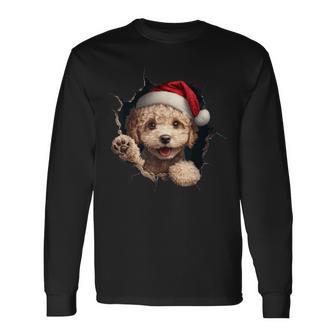 Poodle Dog Owner Dog Christmas Hat Langarmshirts - Geschenkecke