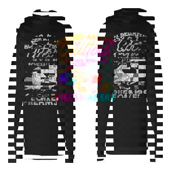 Quilting Knitting Lover Sewing Quilter Quilting Long Sleeve T-Shirt | Seseable UK