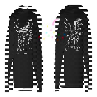 Santa Labrador Retriever Christmas Lights Dog Lover Long Sleeve T-Shirt | Mazezy