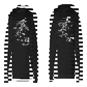 Skeleton Soccer Halloween Costume Soccer Player Long Sleeve T-Shirt - Thegiftio