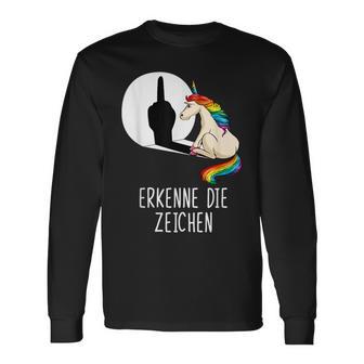 Unicorn Erkenne Die Zeichen Langarmshirts - Geschenkecke