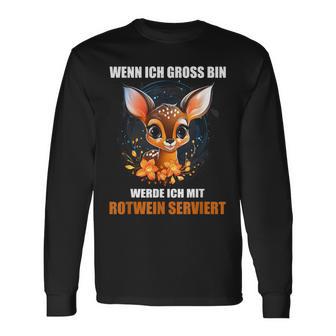 Wenn Ich Gross Bin Werde Ich Mit Rotwein Serviert Langarmshirts - Geschenkecke