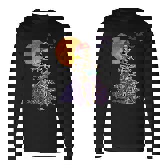 Gamer Skeleton Halloween Boys Video Games Gaming Halloween Long Sleeve T-Shirt - Monsterry
