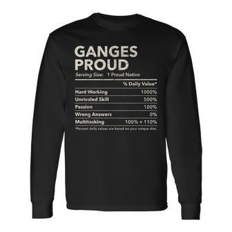 Ganges Ohio Proud Nutrition Facts Long Sleeve T-Shirt - Monsterry