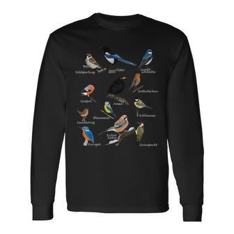 Garden Birds Bird Drawing Bird Blue Tit Robin Langarmshirts - Geschenkecke