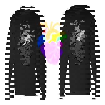 Gay Orgullo Lgbt Fiesta Retro Corazón Sutil Bandera Del Orgullo Sin Mangas Camiseta de manga larga - Regaloses