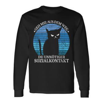 Geh Mir Aus Dem Weg Du Unnötiger Sozialkontakt Cats Retro Langarmshirts - Geschenkecke