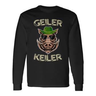 Geiler Keiler Wildsau Lumberjack Weidmannsheil Junghäger Langarmshirts - Geschenkecke