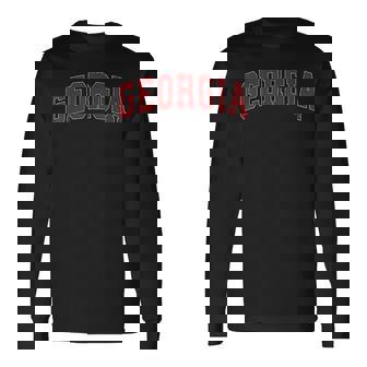 Georgia Ga Vintage Athletic Red Sports 80S 90S Style Long Sleeve T-Shirt - Thegiftio UK