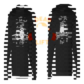 Ghost Dead Lift Halloween Gym Gymer Weightlifting Long Sleeve T-Shirt - Thegiftio UK