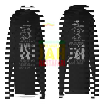 Give Thanks & Praises Rastafari Reggae Jah Rasta Clothing Long Sleeve T-Shirt - Monsterry