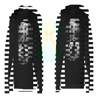 Guitar Lake Shadow Guitar Musician Long Sleeve T-Shirt - Thegiftio UK