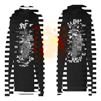 Happy Thanksgiving Turkey Family Dinner Thanksgiving Long Sleeve T-Shirt - Monsterry