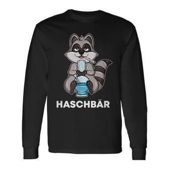 Haschbär Kiffender Waschbär Mit Joint Und Bong For A Boiffer Langarmshirts - Geschenkecke