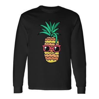 Hawaiian Pineapple Fruit Aloha Beach Summer Long Sleeve T-Shirt - Monsterry UK