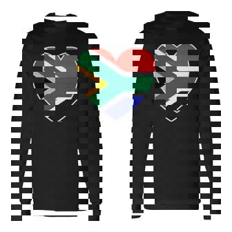 I Heart South Africa Fun South African Flag Heart Long Sleeve T-Shirt - Seseable