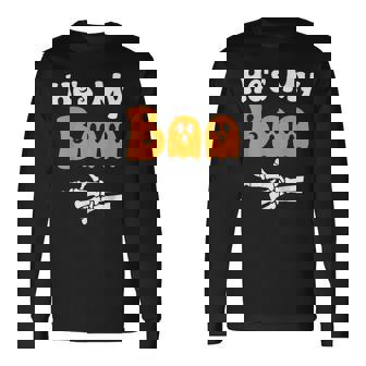 He's My Boo Matching Halloween Pajama Couples He's My Boo Long Sleeve T-Shirt - Monsterry