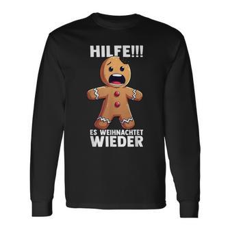 Hilfe Es Weihnachtet Wieder X Xmas Christmas Gingerbread Langarmshirts - Geschenkecke