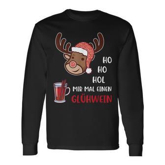 Ho Ho Hol Mir Einen Glühwein Christmas Reindeer Rudolf Langarmshirts - Geschenkecke