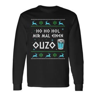 Ho Ho Hol Mir Mal Einen Ouzo Ugly Christmas Outfit Langarmshirts - Geschenkecke