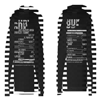 Hombre Buddy Nutrition Camisa De Nombre Personalizado Datos Divertidos Camiseta de manga larga - Regaloses