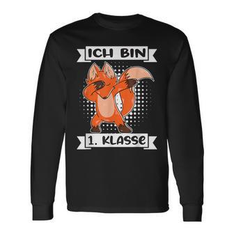 Ich Bin 1 Klasse Einschulung Junge Fuchs Schulanfang Schulan Langarmshirts - Geschenkecke