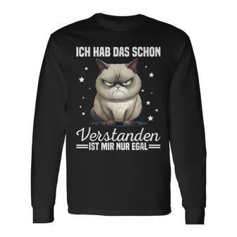 Ich Hab Das Schonerstanden Ist Mir Nur Egal Katze Angervt Langarmshirts - Geschenkecke