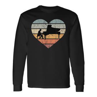 'Ich Liebe Klavier Retro Wing' Piano Music Classic Pianist Langarmshirts - Geschenkecke