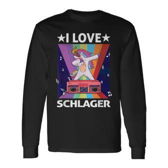 Ich Liebe Schlager Party Costume Folk Music I Love Schlager S Langarmshirts - Seseable