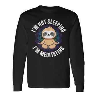 Ich Schlafe Nicht Ich Meditiere Faultierliebhaber Faultier Langarmshirts - Geschenkecke