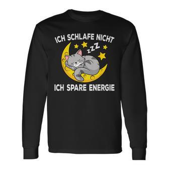 Ich Schlafe Nicht Ich Spare Energie Cat Nightdress Langarmshirts - Geschenkecke