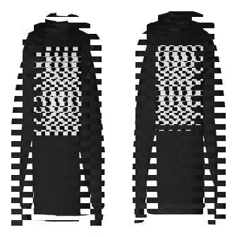Ilusión Óptica En Blanco Y Negro A Cuadros Regalos Camiseta de manga larga - Regaloses