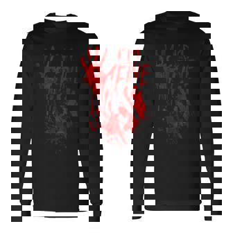 I'm Fine Bloody Hand Blood Stained Splatter Halloween Long Sleeve T-Shirt - Thegiftio UK