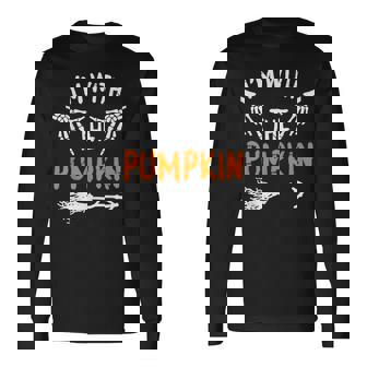 I'm With Pumpkin Halloween Costume Couples Matching Long Sleeve T-Shirt - Thegiftio UK