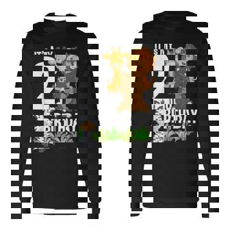 It's My 2Nd Birthday Zoo Theme Birthday Safari Jungle Animal Long Sleeve T-Shirt - Monsterry